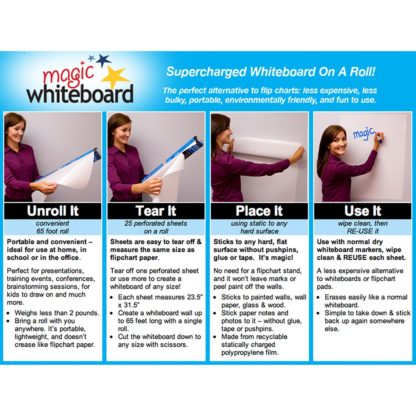 Magic Whiteboard 60x80cm rutmönstrat 25-pack